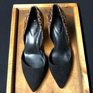 Leopard and Black Bandolino Heels - Size 8.5